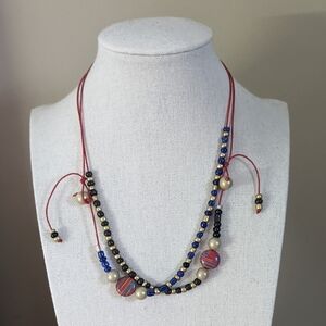 Multicolor Beaded Double Layered Necklace